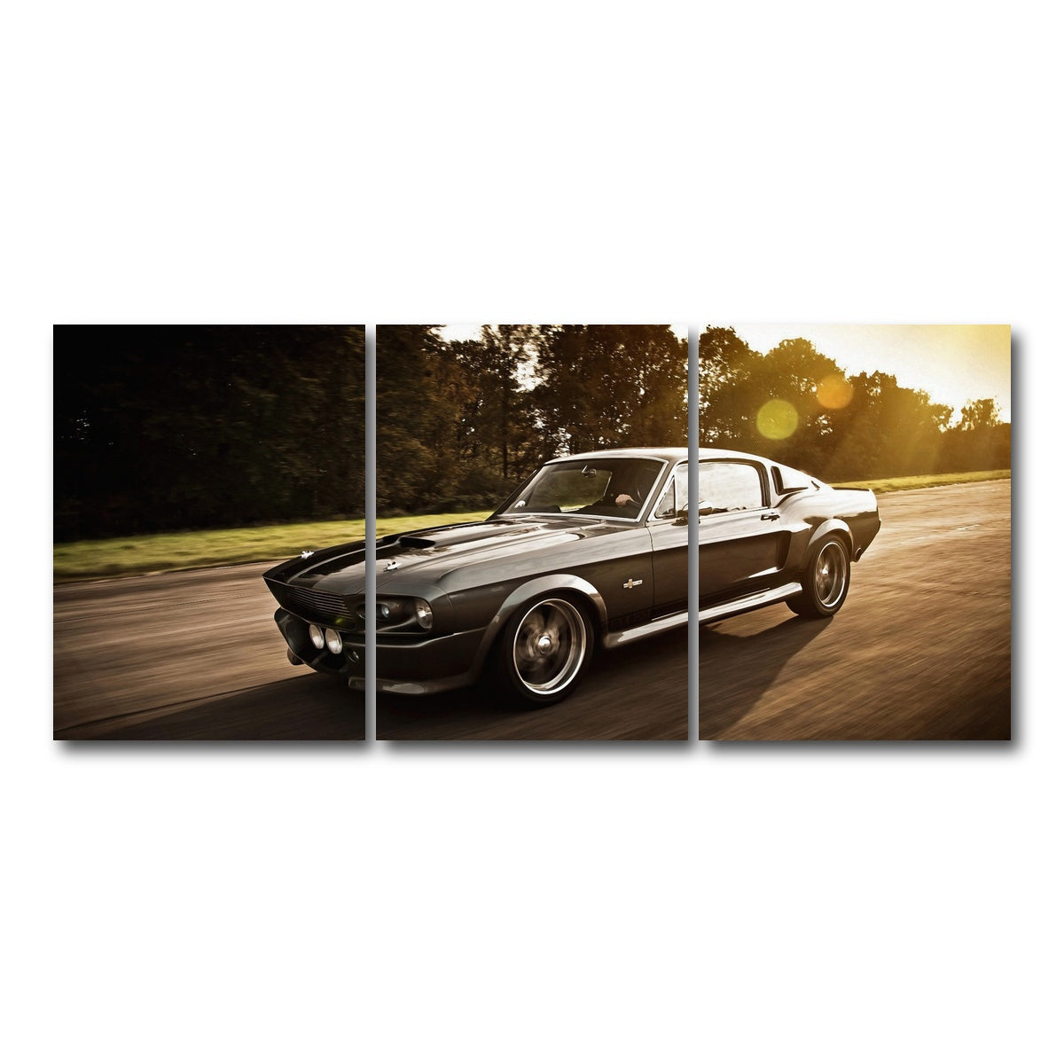 AUTO-MOCKUP WHITE | 1967 Mustang Shelby GT500 Eleanor | 3 Piece | Gallery Wrap Canvas | group=18x24