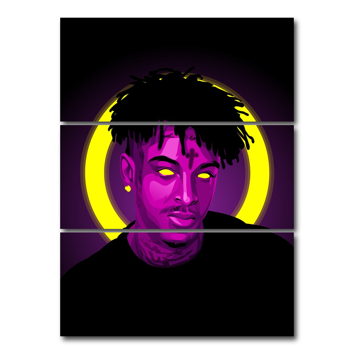 AUTO-MOCKUP WHITE | 21 savage | 3 Piece | Gallery Wrap Canvas | group=8x18_stacked
