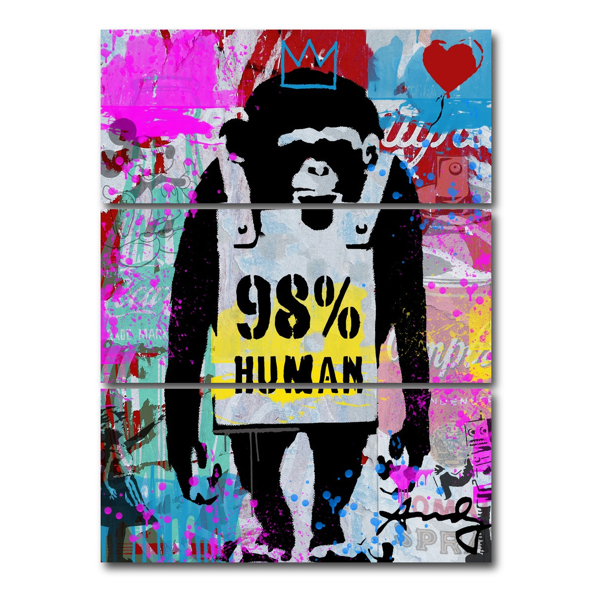 AUTO-MOCKUP WHITE | 98% human | 3 Piece | Gallery Wrap Canvas | group=8x18_stacked