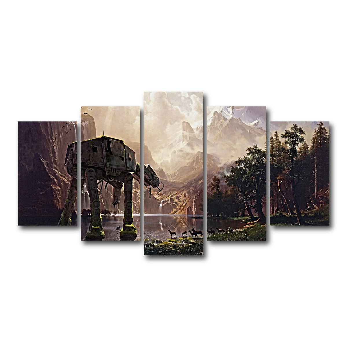 AUTO-MOCKUP WHITE | AT-AT Walker | 5 Piece | Gallery Wrap Canvas | group=5_normal