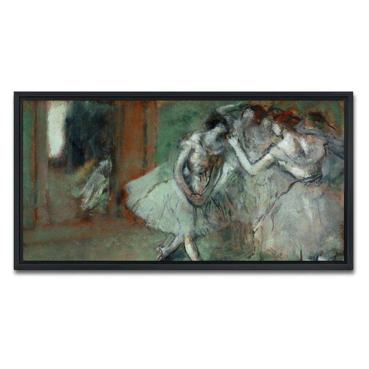 AUTO-MOCKUP WHITE | A Group of Dancers | 1 Piece | Black Framed Canvas | group=2x1