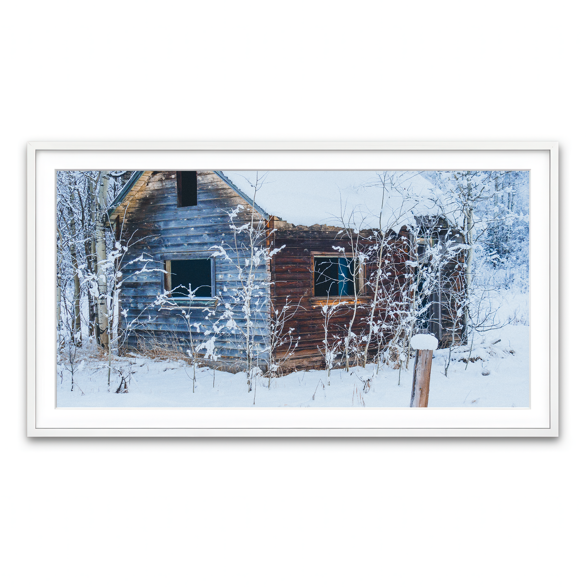Framed Print 2x1 White