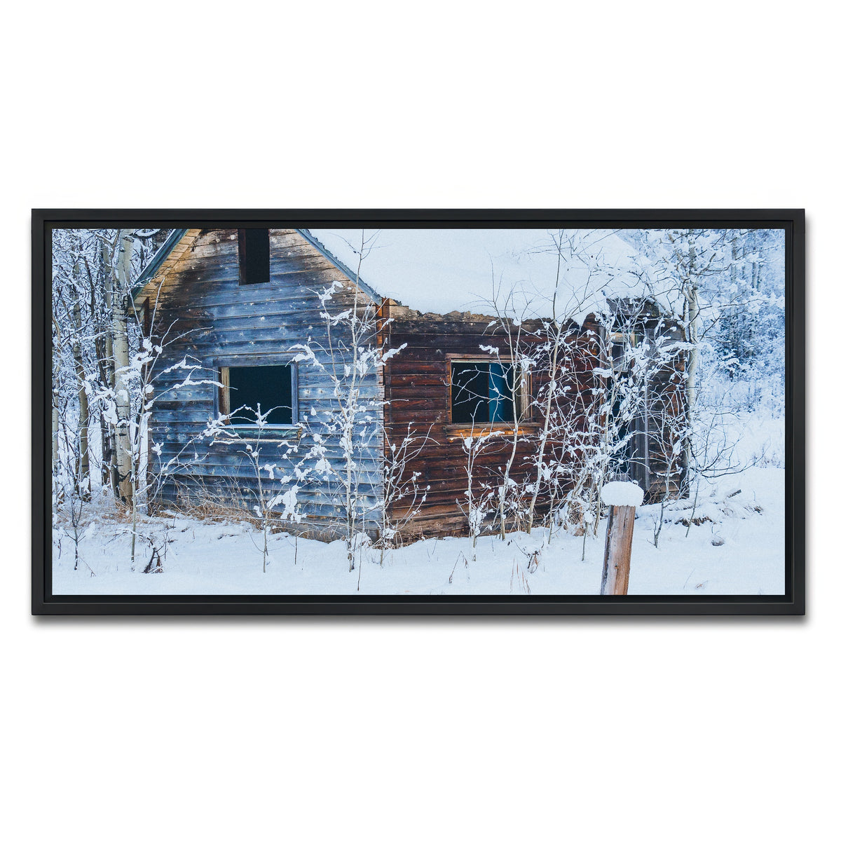 AUTO-MOCKUP WHITE | Abandoned Cabin | 1 Piece | Black Framed Canvas | group=2x1