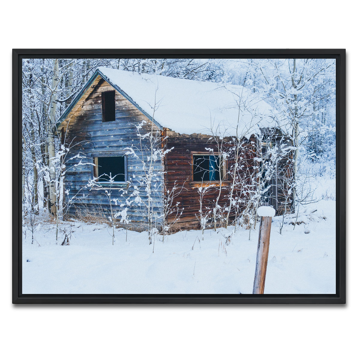 AUTO-MOCKUP WHITE | Abandoned Cabin | 1 Piece | Black Framed Canvas | group=4x3