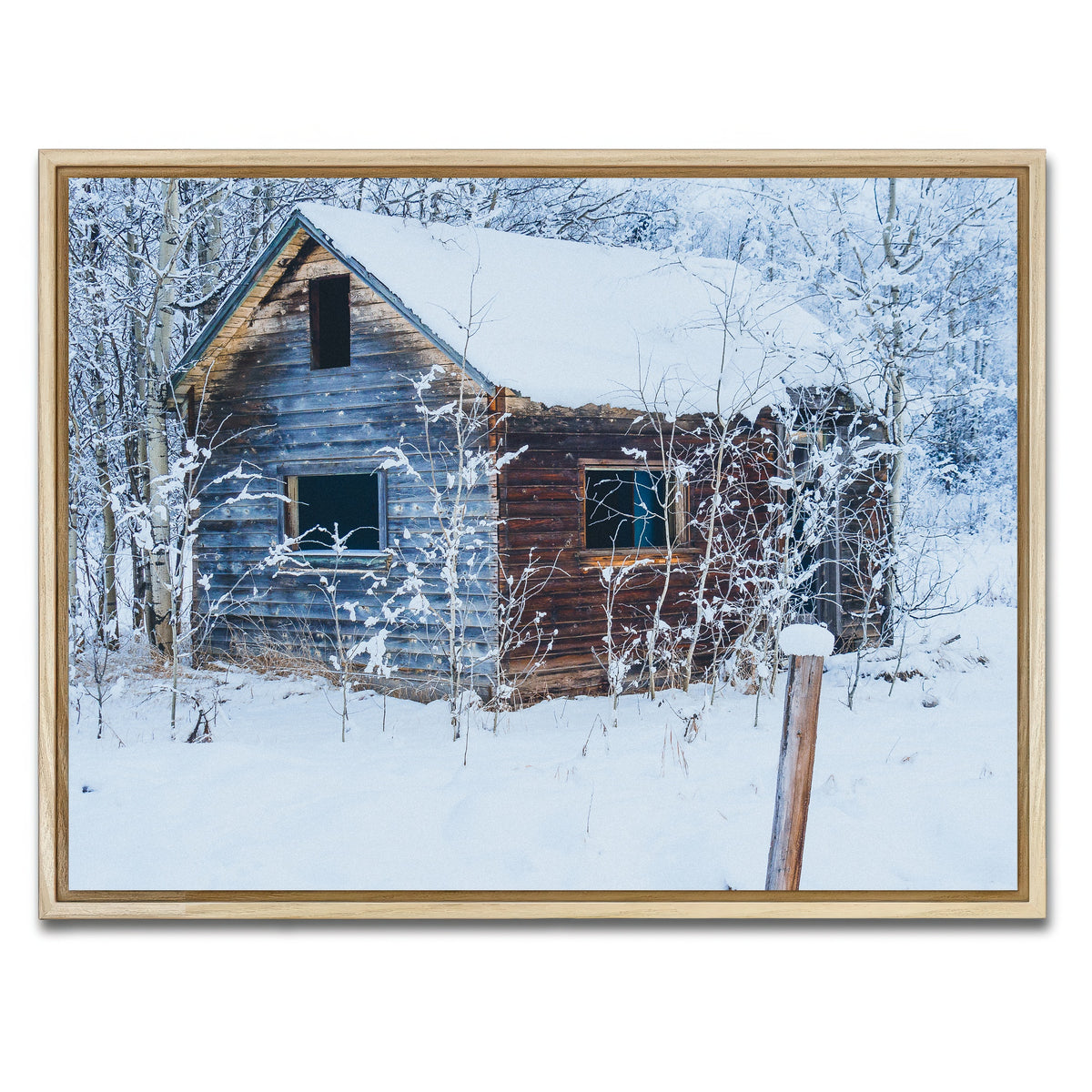 AUTO-MOCKUP WHITE | Abandoned Cabin | 1 Piece | Natural Framed Canvas | group=4x3