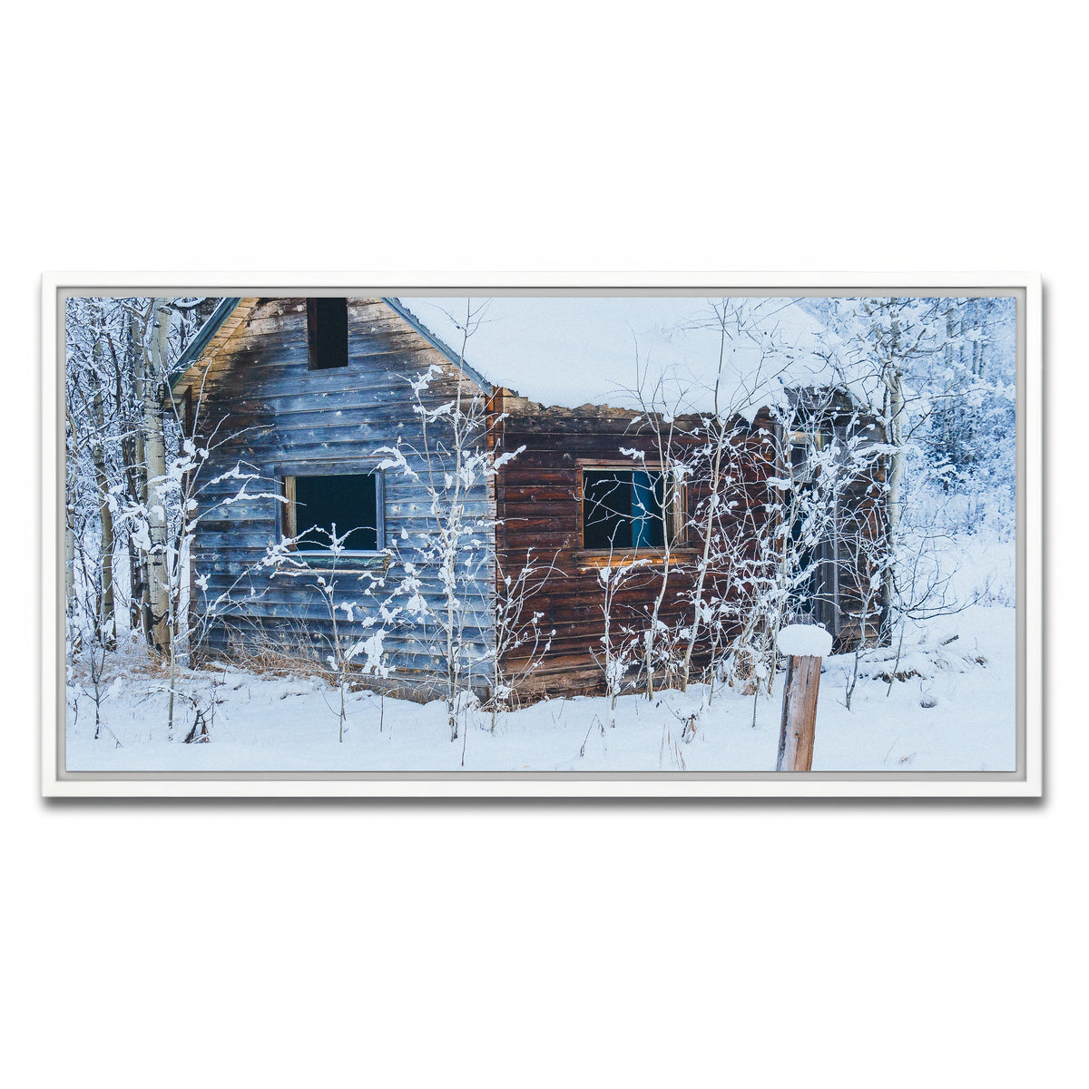 AUTO-MOCKUP WHITE | Abandoned Cabin | 1 Piece | White Framed Canvas | group=2x1