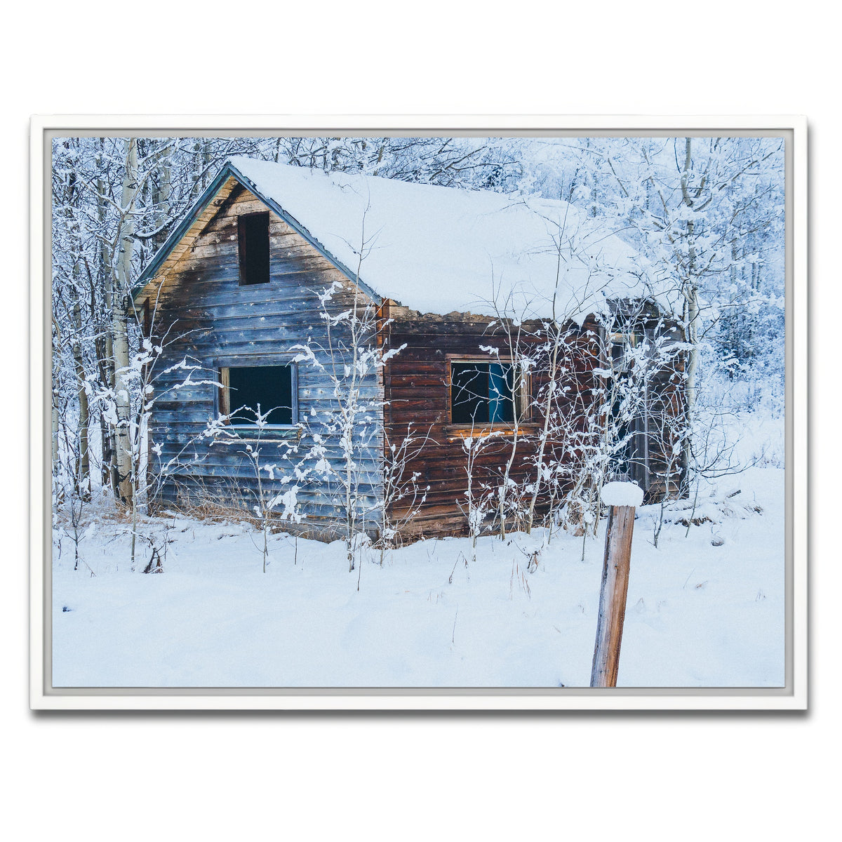 AUTO-MOCKUP WHITE | Abandoned Cabin | 1 Piece | White Framed Canvas | group=4x3