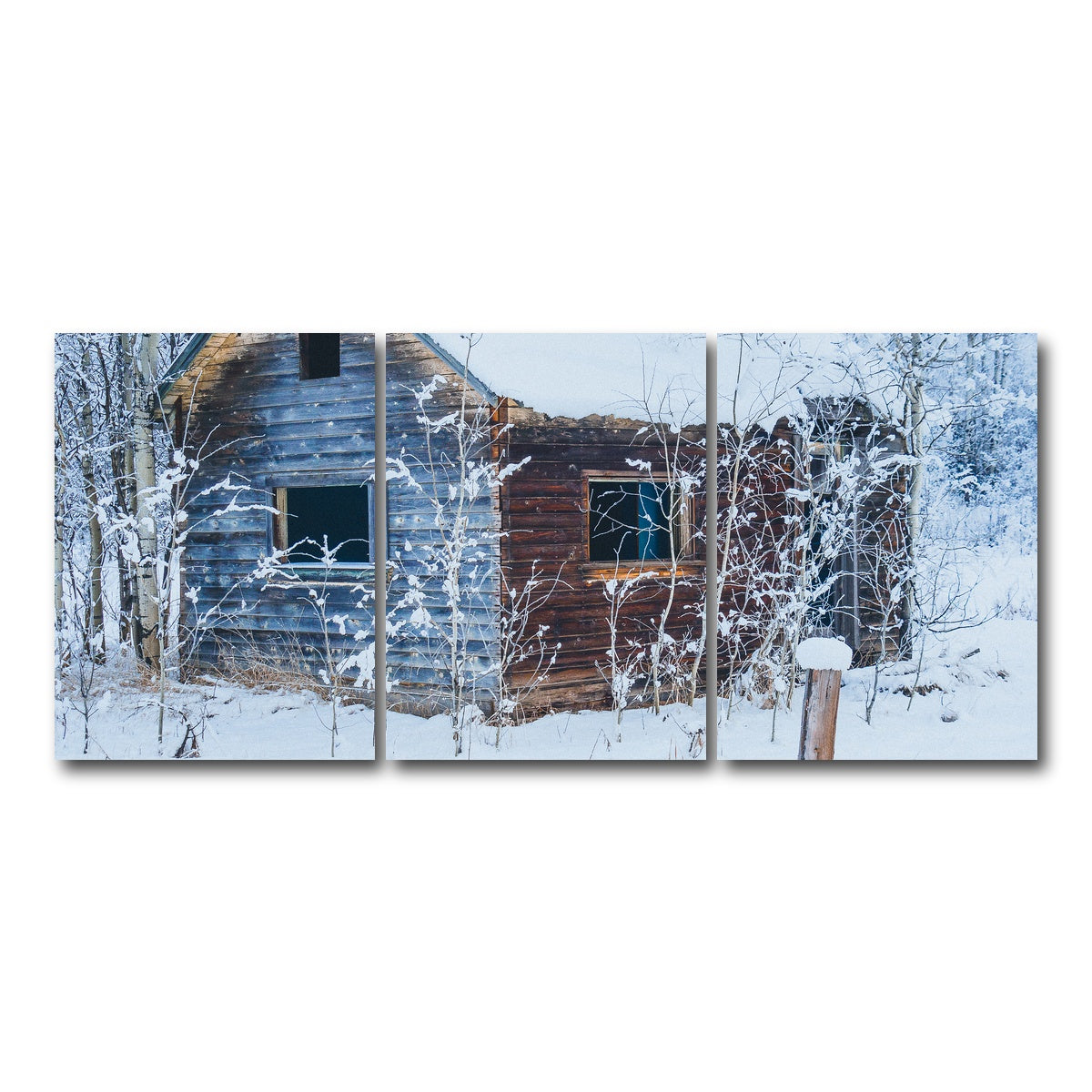 AUTO-MOCKUP WHITE | Abandoned Cabin | 3 Piece | Gallery Wrap Canvas | group=18x24