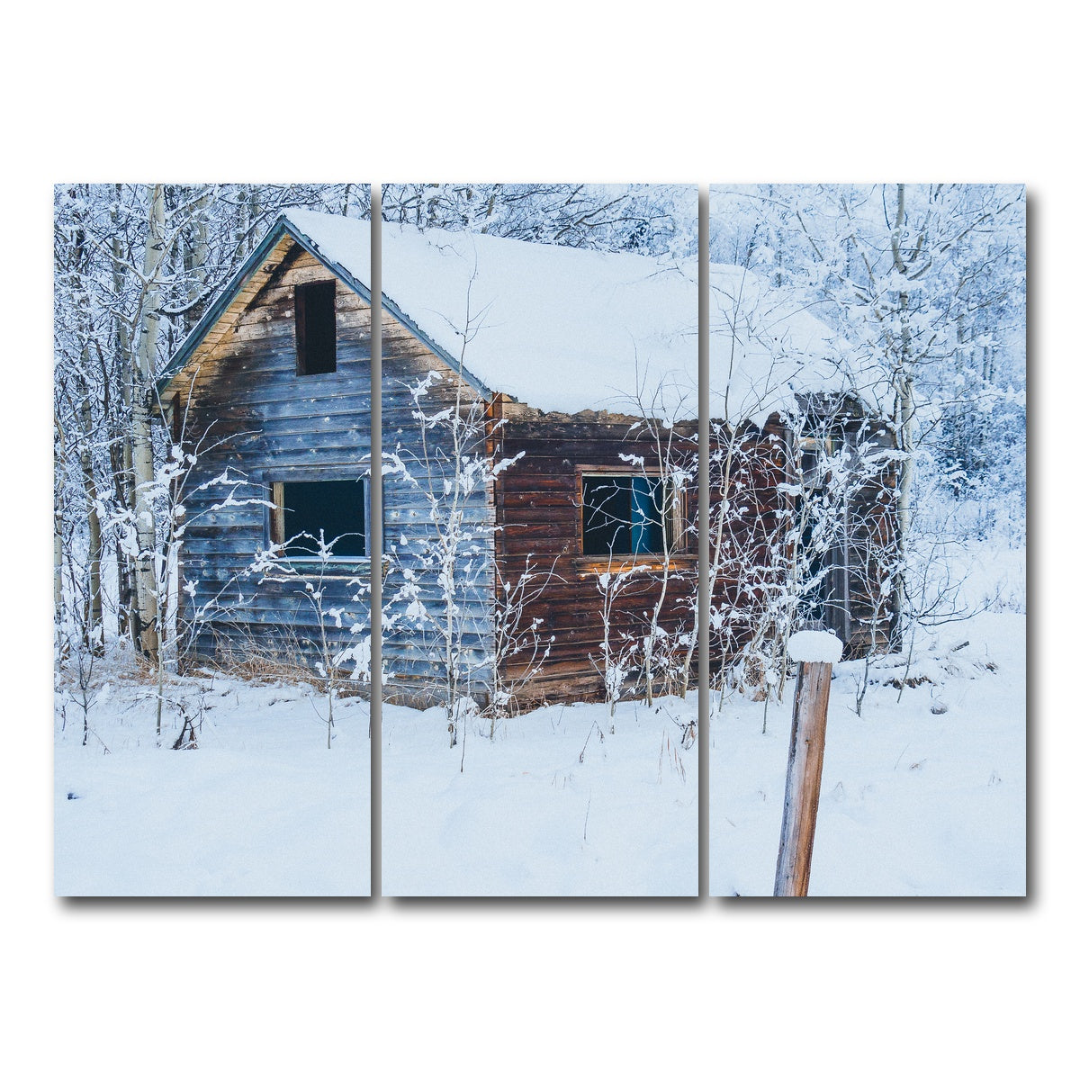 AUTO-MOCKUP WHITE | Abandoned Cabin | 3 Piece | Gallery Wrap Canvas | group=8x18
