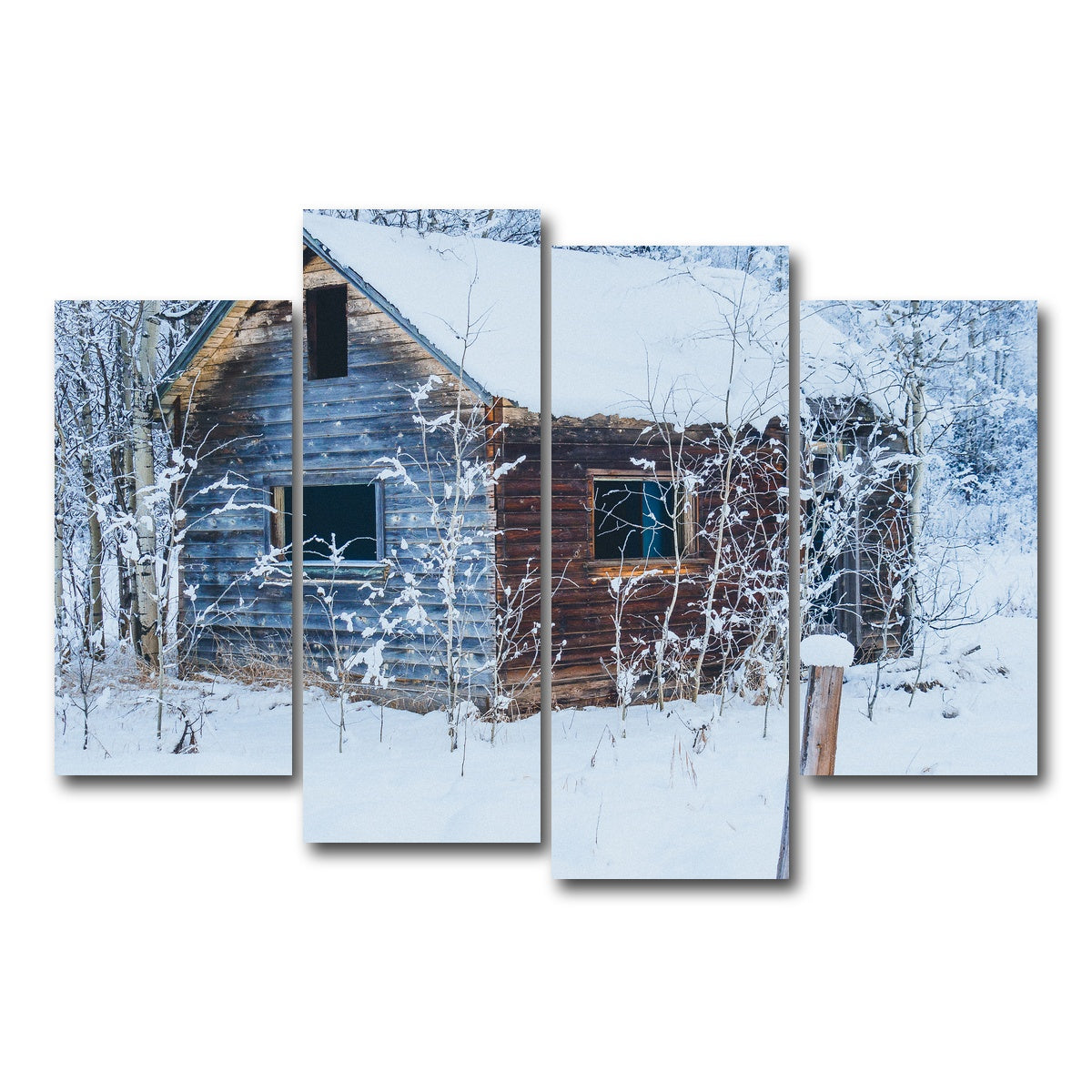 AUTO-MOCKUP WHITE | Abandoned Cabin | 4 Piece | Gallery Wrap Canvas | group=4_short
