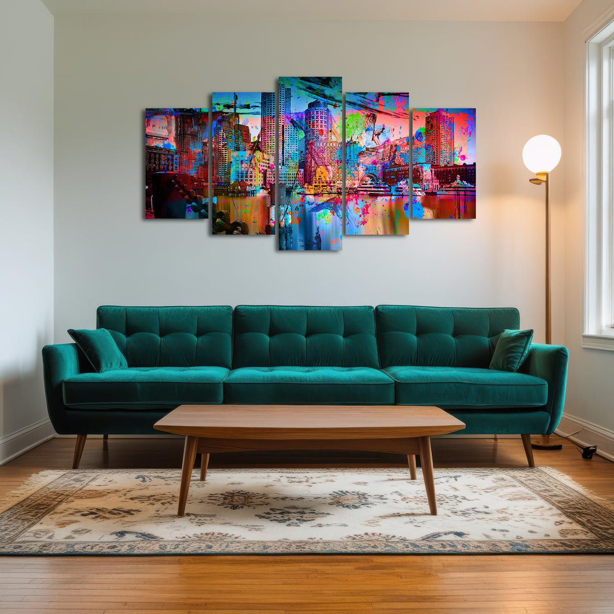 AUTO-MOCKUP ROOM | Abstract Boston Skyline