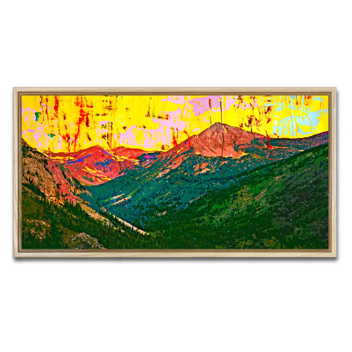 AUTO-MOCKUP WHITE | Abstract Huron | 1 Piece | Natural Framed Canvas | group=2x1