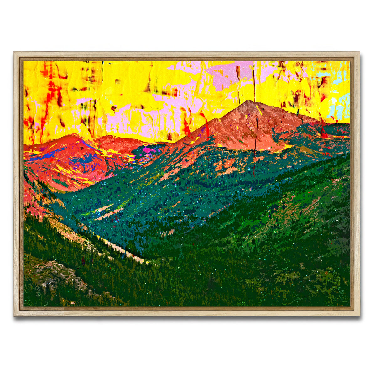 AUTO-MOCKUP WHITE | Abstract Huron | 1 Piece | Natural Framed Canvas | group=4x3