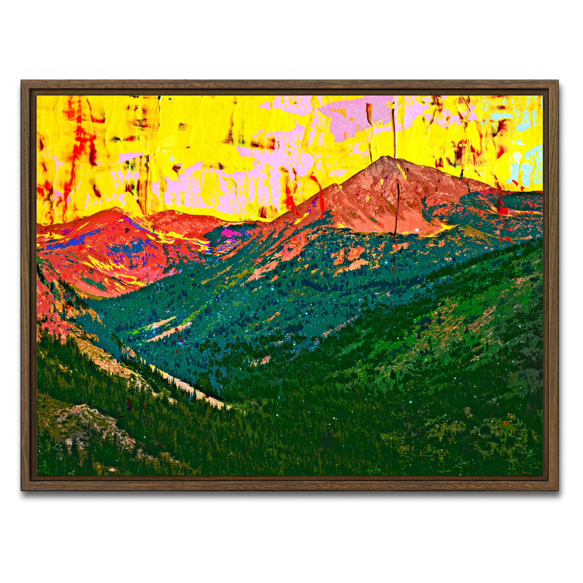 AUTO-MOCKUP WHITE | Abstract Huron | 1 Piece | Walnut Framed Canvas | group=4x3