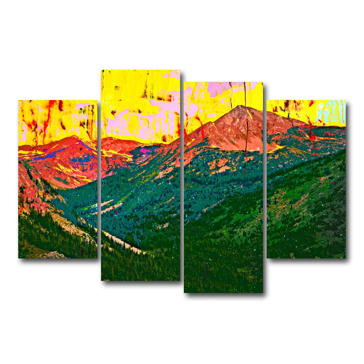 AUTO-MOCKUP WHITE | Abstract Huron | 4 Piece | Gallery Wrap Canvas | group=4_short