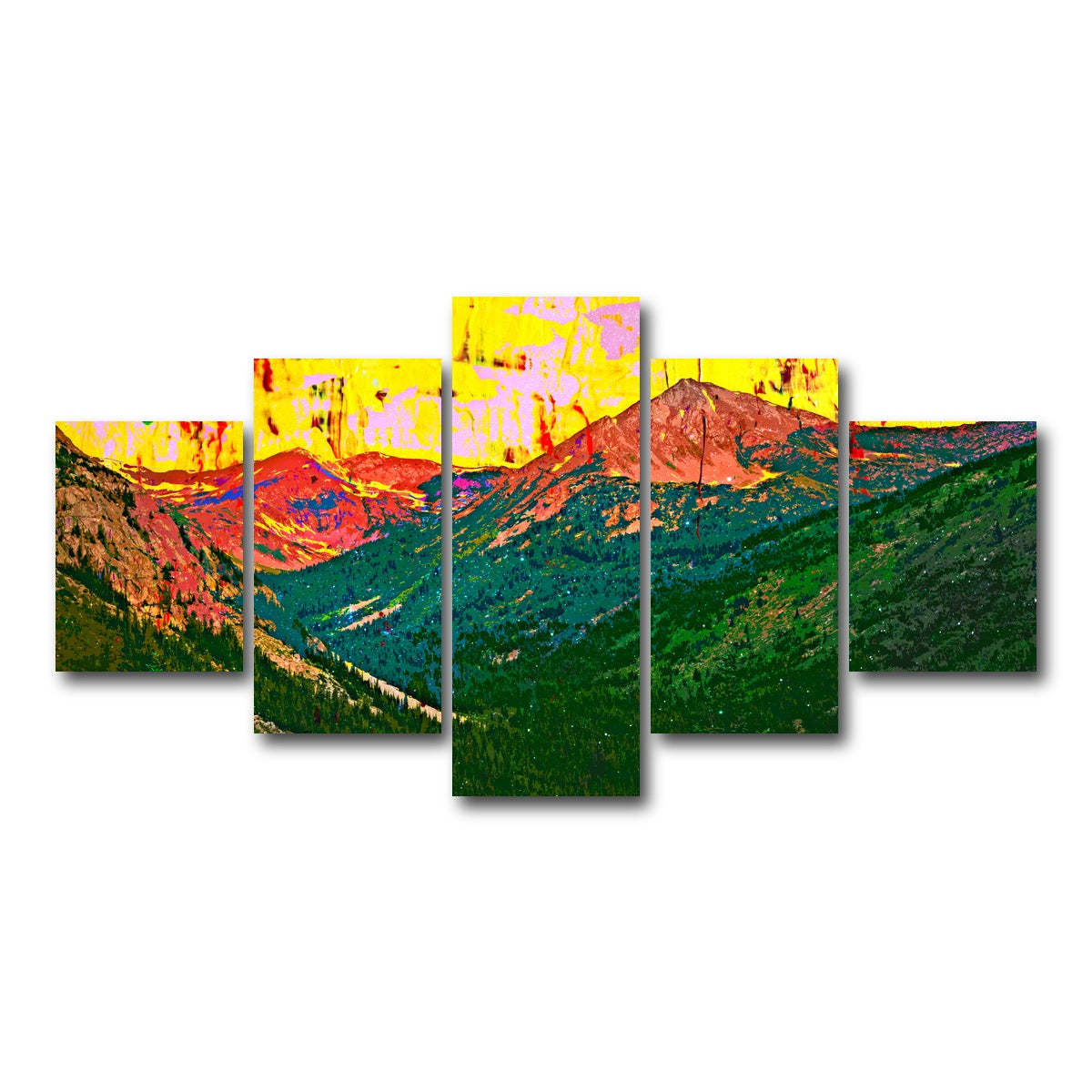 AUTO-MOCKUP WHITE | Abstract Huron | 5 Piece | Gallery Wrap Canvas | group=5_short