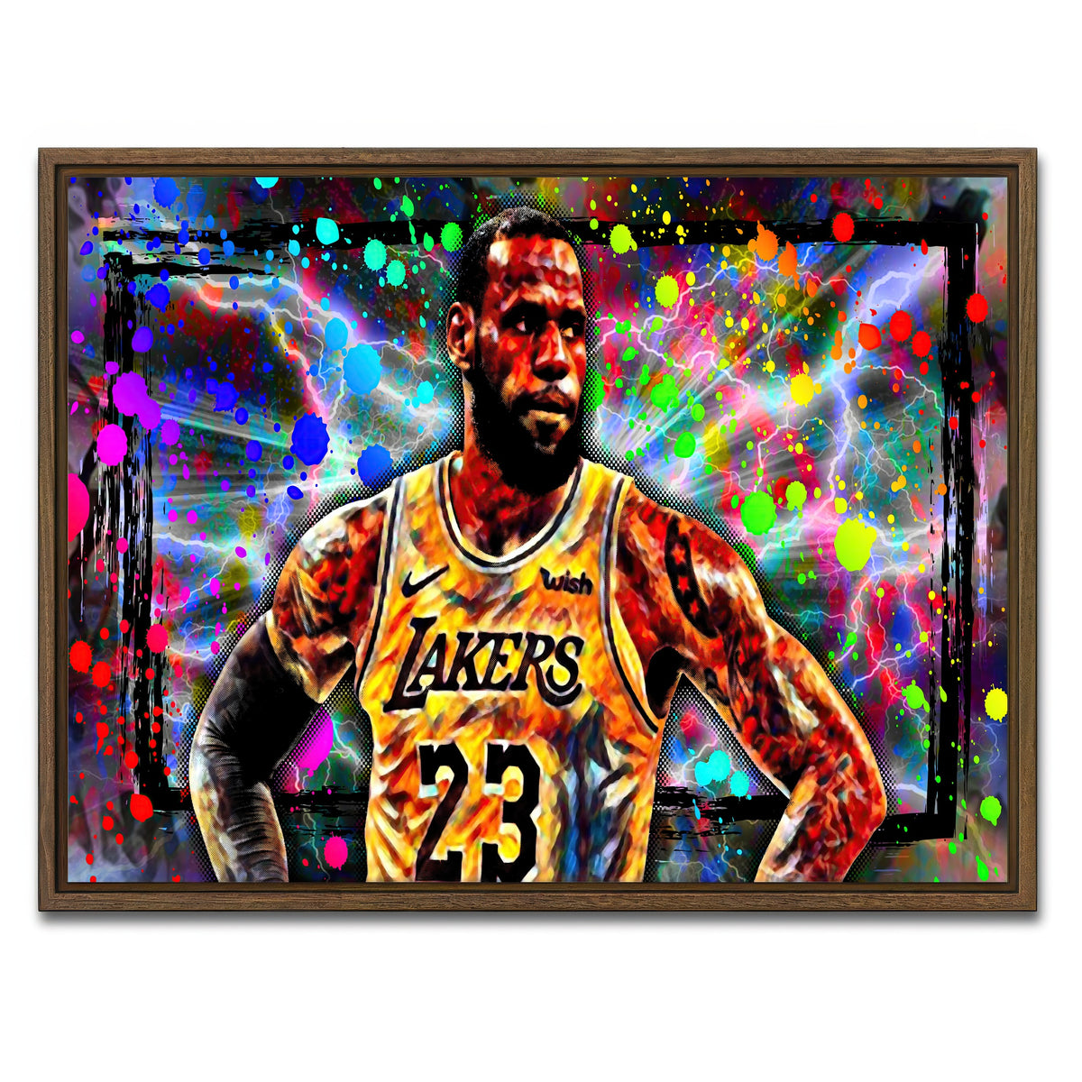 AUTO-MOCKUP WHITE | Abstract LBJ | 1 Piece | Walnut Framed Canvas | group=4x3