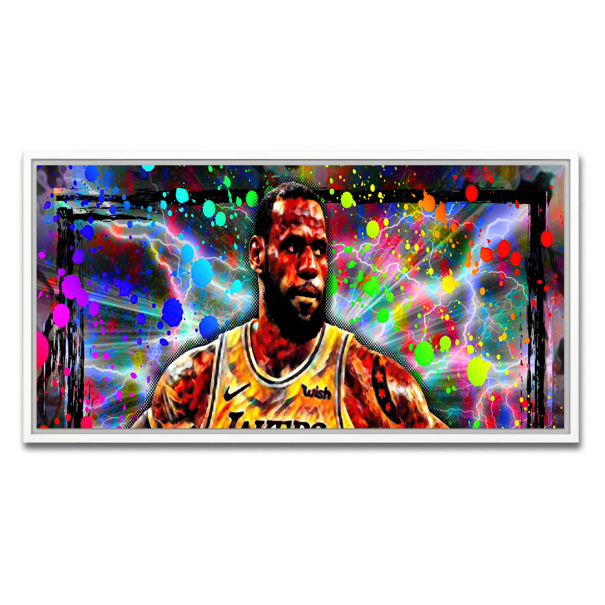 AUTO-MOCKUP WHITE | Abstract LBJ | 1 Piece | White Framed Canvas | group=2x1