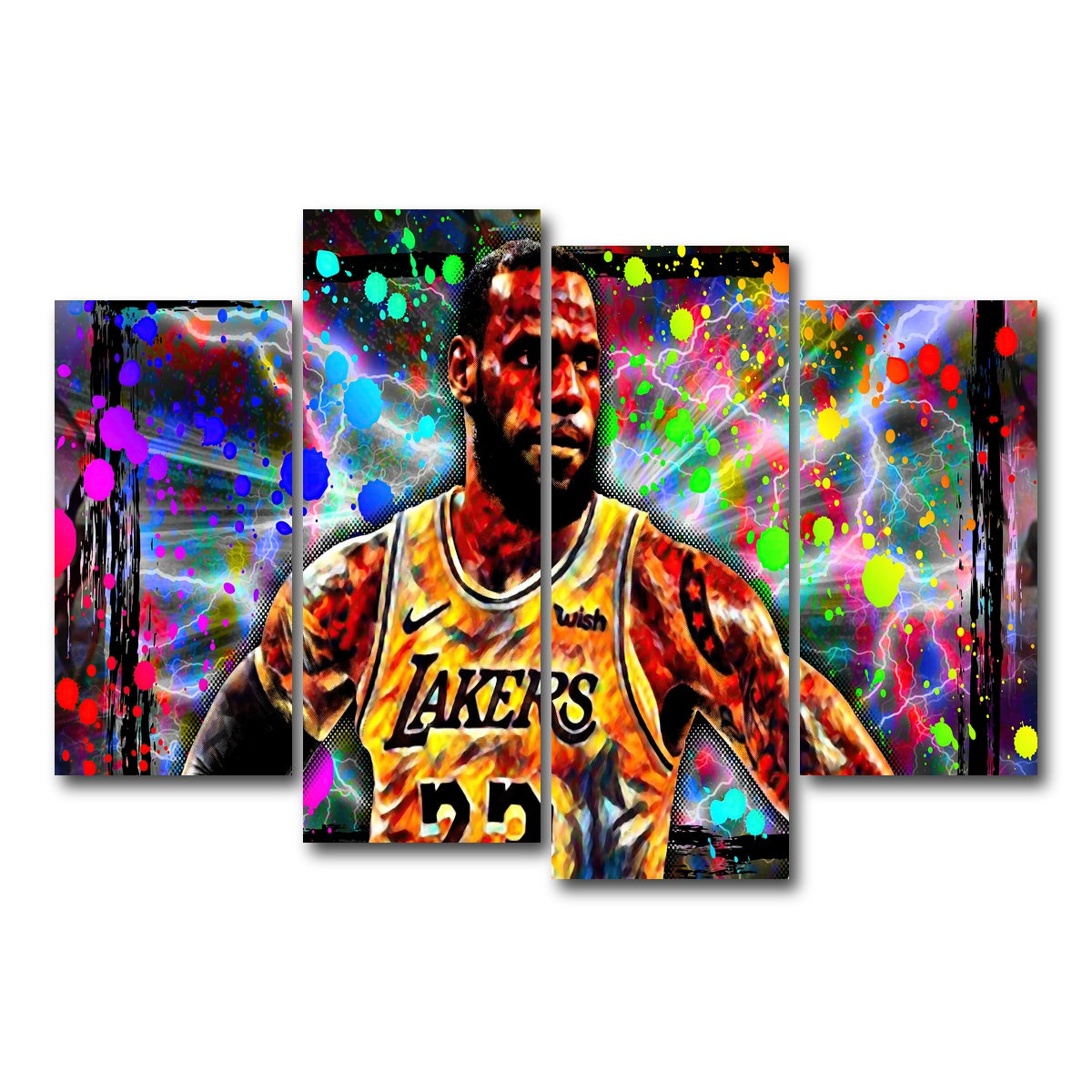 AUTO-MOCKUP WHITE | Abstract LBJ | 4 Piece | Gallery Wrap Canvas | group=4_short