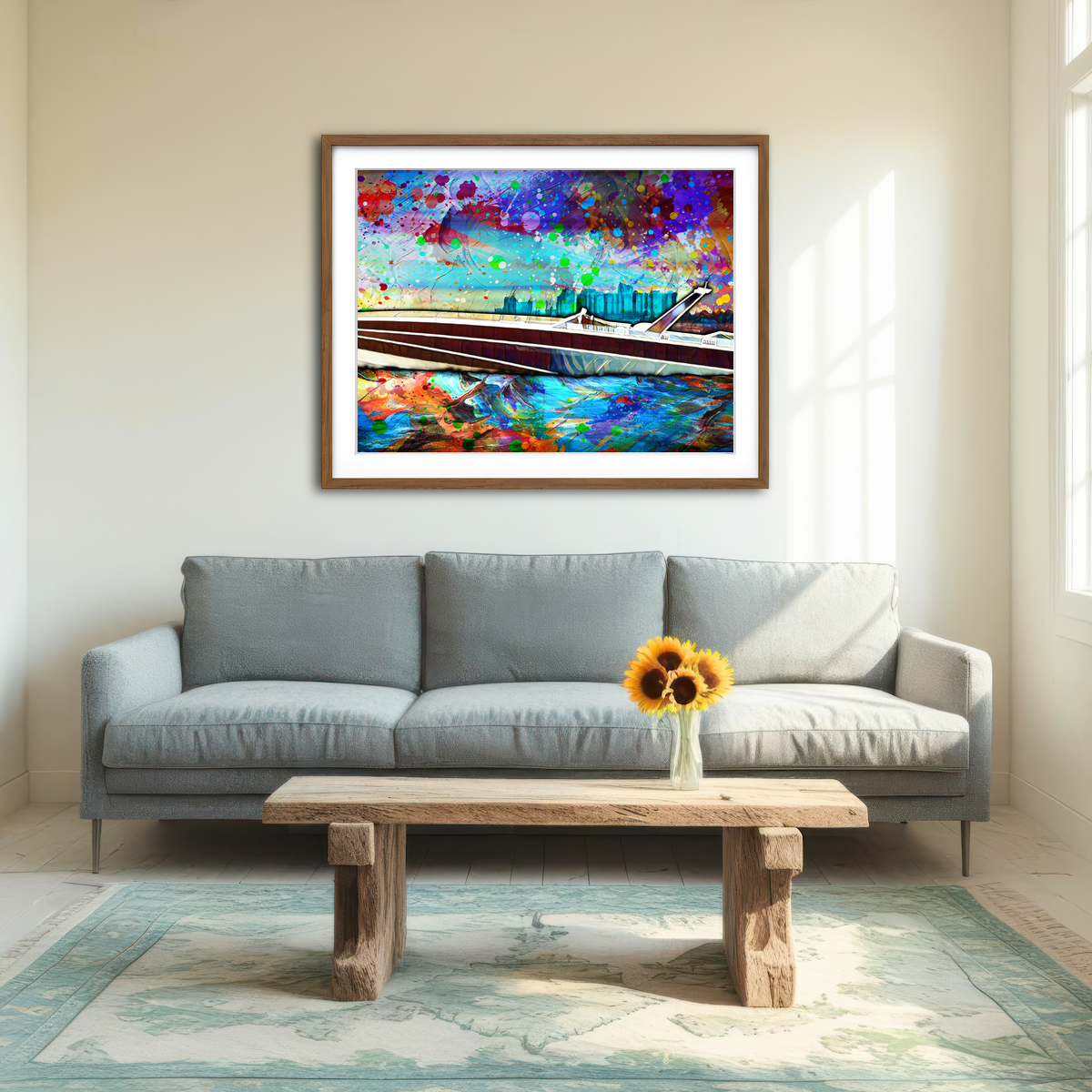 AUTO-MOCKUP ROOM | Abstract Miami Vice Scarab Wall Art