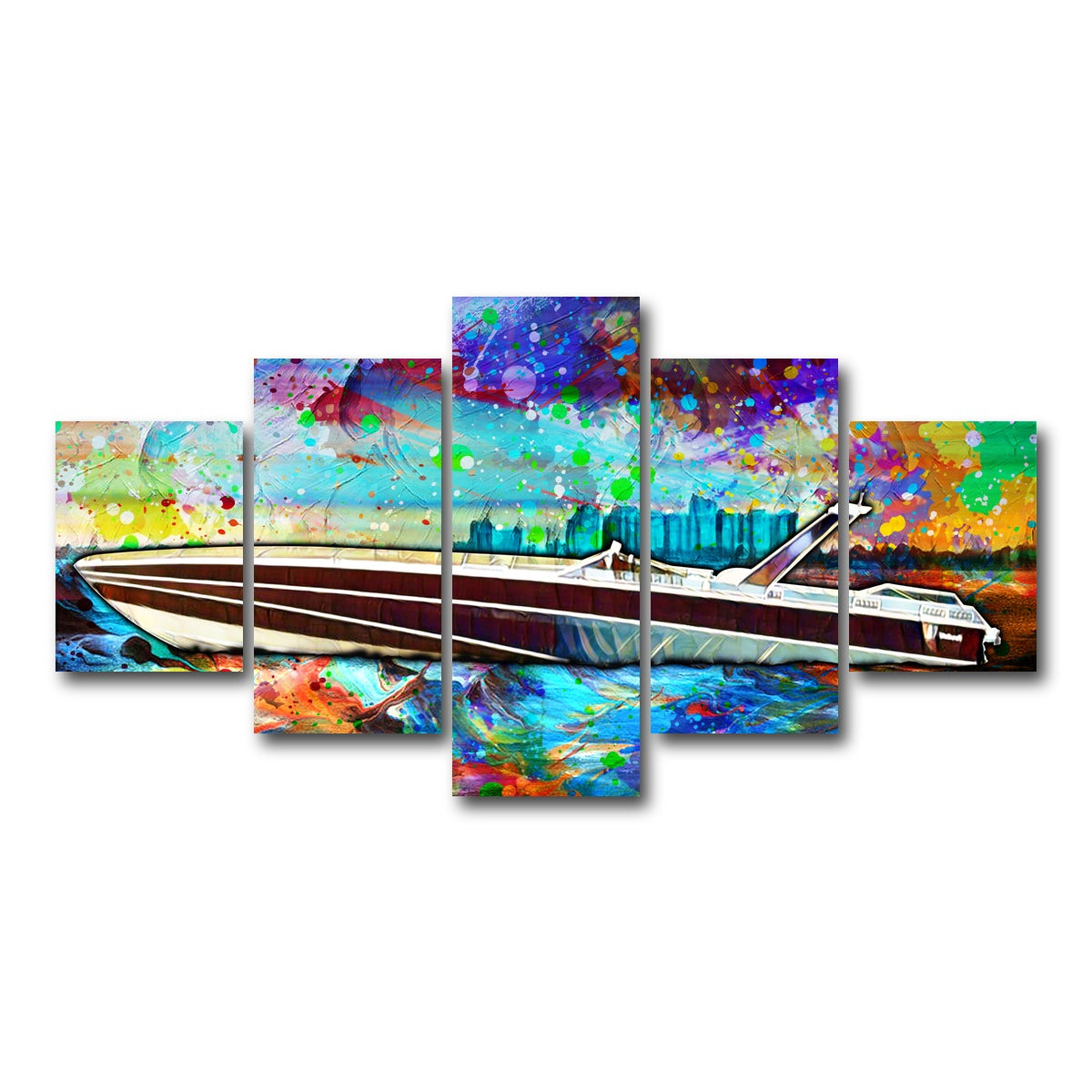 AUTO-MOCKUP WHITE | Abstract Miami Vice Scarab | 5 Piece | Gallery Wrap Canvas | group=5_short