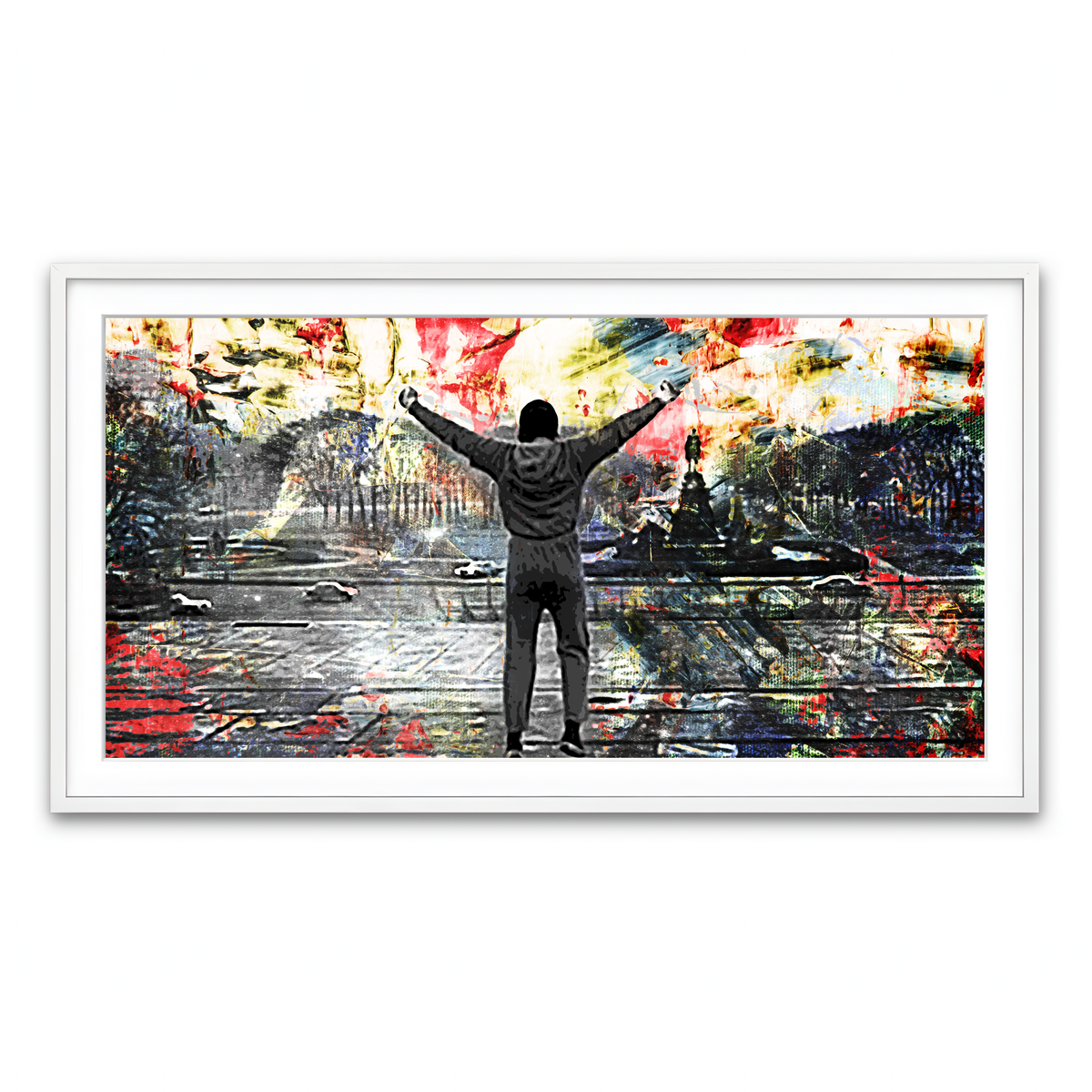 Framed Print 2x1 White
