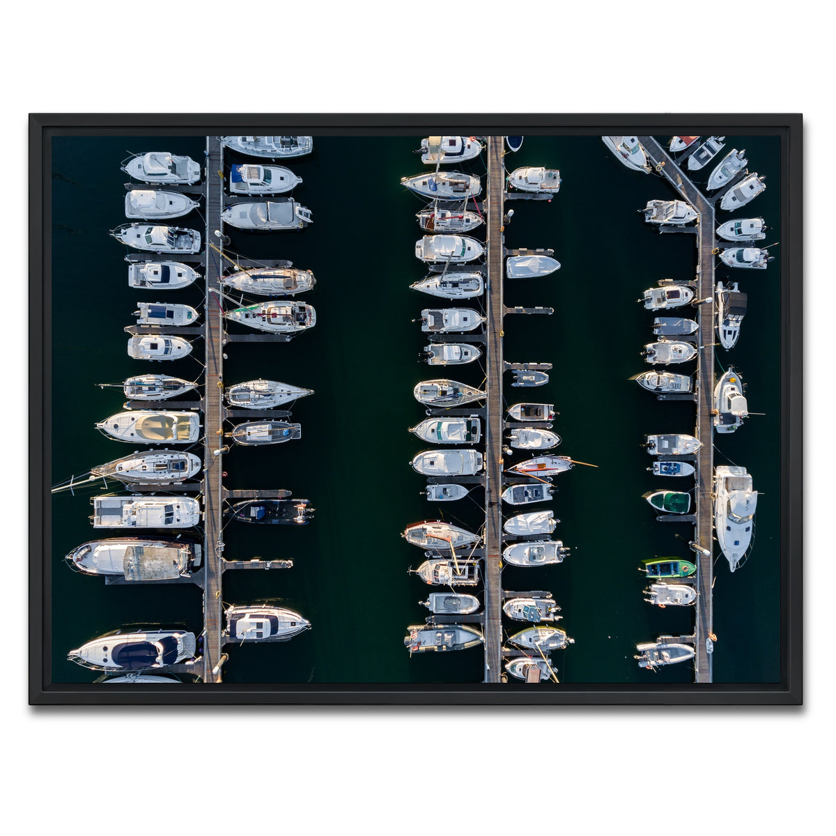 AUTO-MOCKUP WHITE | Aerial Marina | 1 Piece | Black Framed Canvas | group=4x3