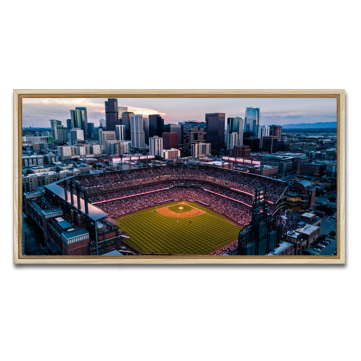 AUTO-MOCKUP WHITE | Aerial of Coors Field | 1 Piece | Natural Framed Canvas | group=2x1
