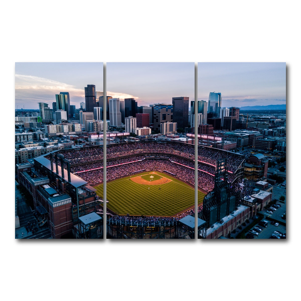 AUTO-MOCKUP WHITE | Aerial of Coors Field | 3 Piece | Gallery Wrap Canvas | group=12x24