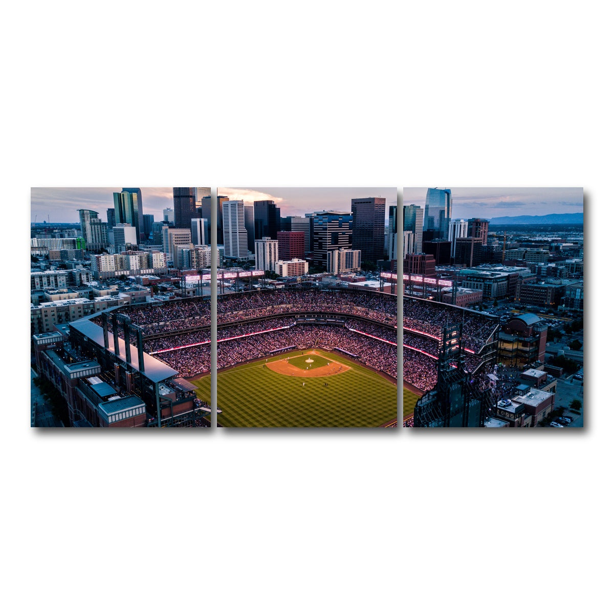 AUTO-MOCKUP WHITE | Aerial of Coors Field | 3 Piece | Gallery Wrap Canvas | group=18x24