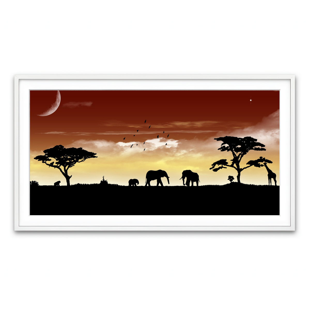 Framed Print 2x1 White