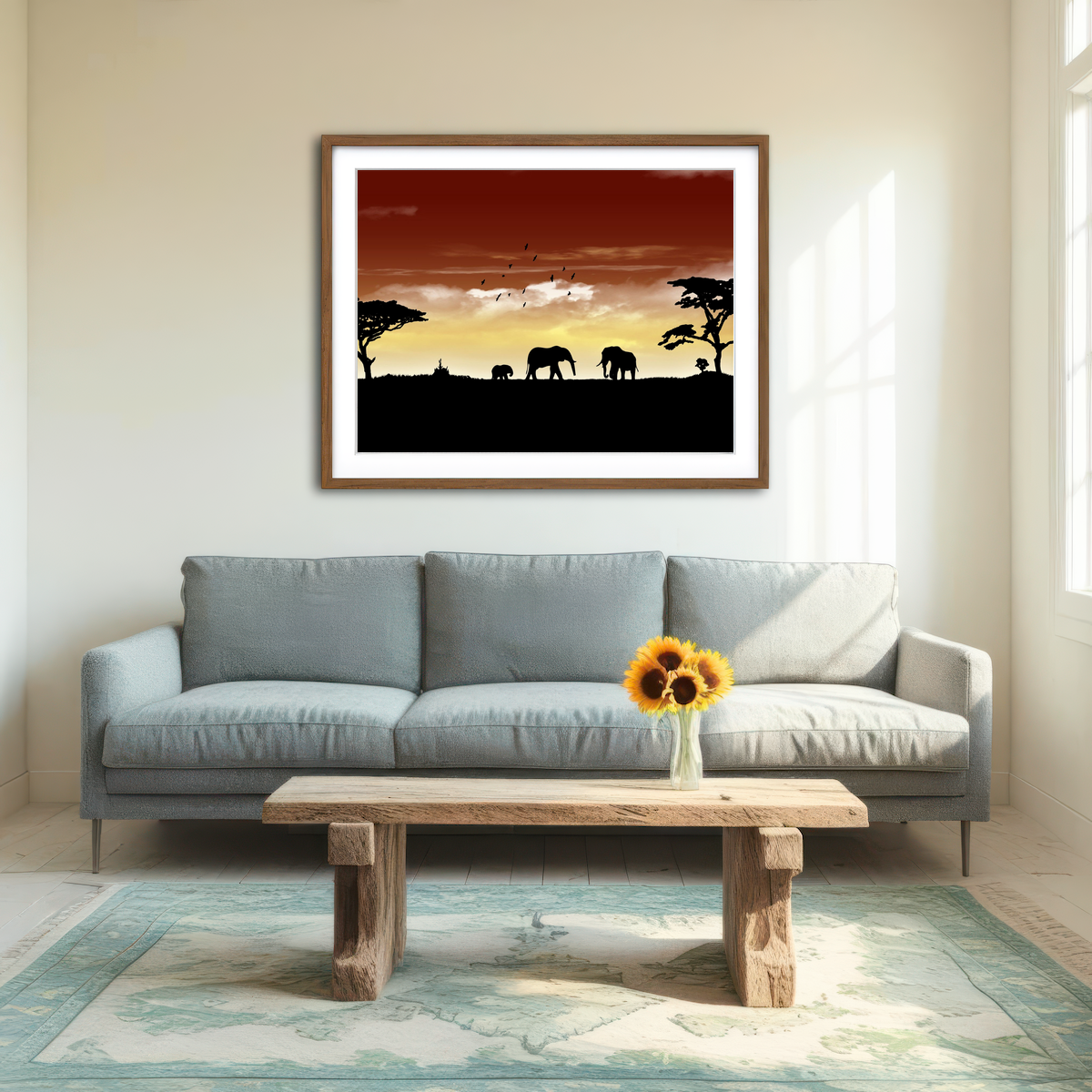 AUTO-MOCKUP ROOM | African Sunset Wall Art