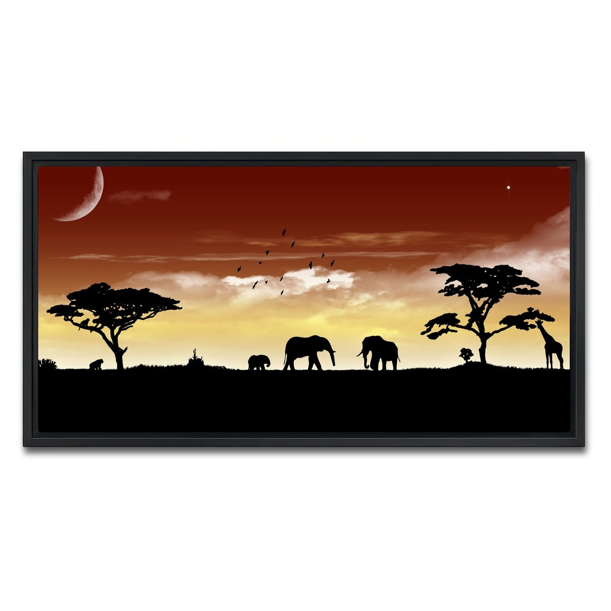 AUTO-MOCKUP WHITE | African Sunset | 1 Piece | Black Framed Canvas | group=2x1