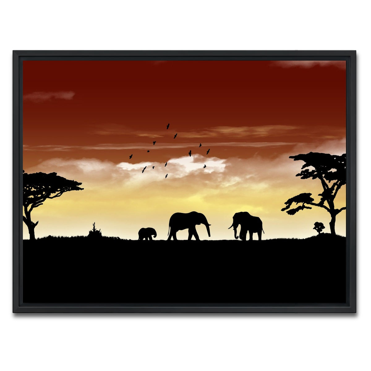 AUTO-MOCKUP WHITE | African Sunset | 1 Piece | Black Framed Canvas | group=4x3