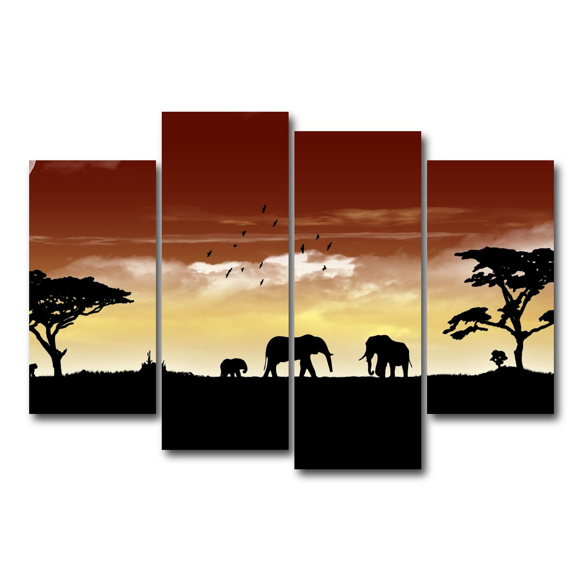 AUTO-MOCKUP WHITE | African Sunset | 4 Piece | Gallery Wrap Canvas | group=4_short