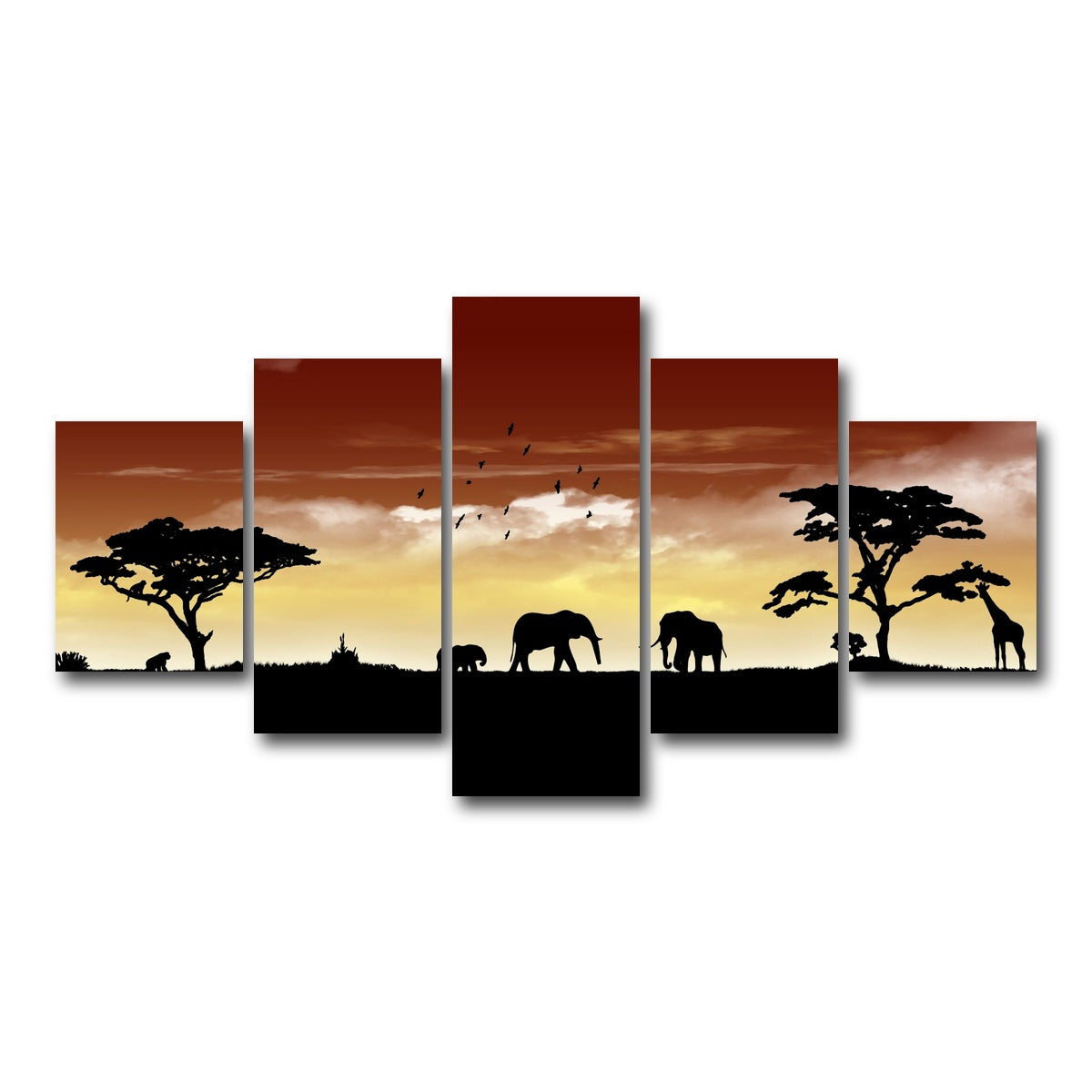 AUTO-MOCKUP WHITE | African Sunset | 5 Piece | Gallery Wrap Canvas | group=5_short