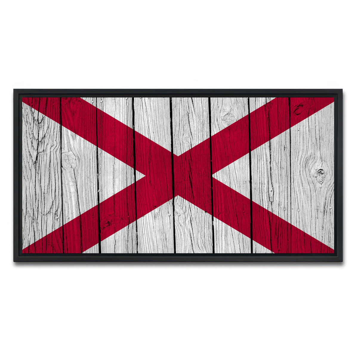 AUTO-MOCKUP WHITE | Alabama State Flag | 1 Piece | Black Framed Canvas | group=2x1