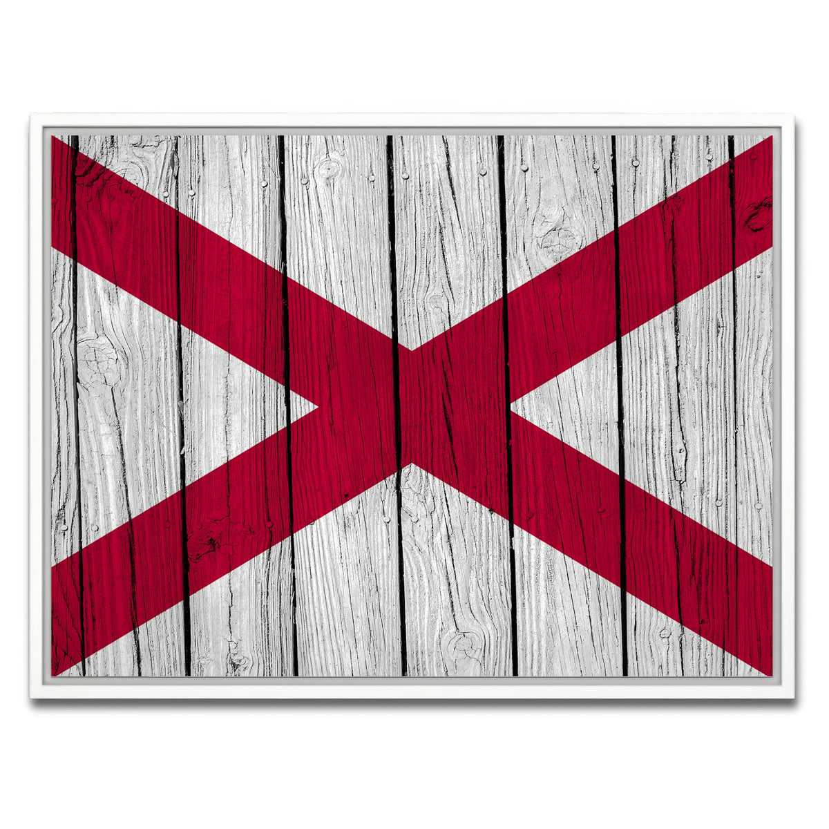 AUTO-MOCKUP WHITE | Alabama State Flag | 1 Piece | White Framed Canvas | group=4x3