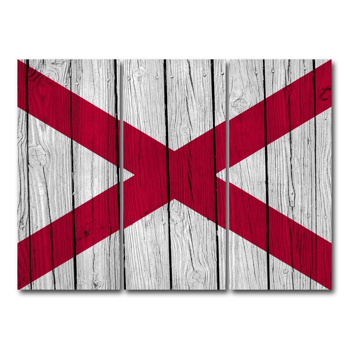 AUTO-MOCKUP WHITE | Alabama State Flag | 3 Piece | Gallery Wrap Canvas | group=8x18