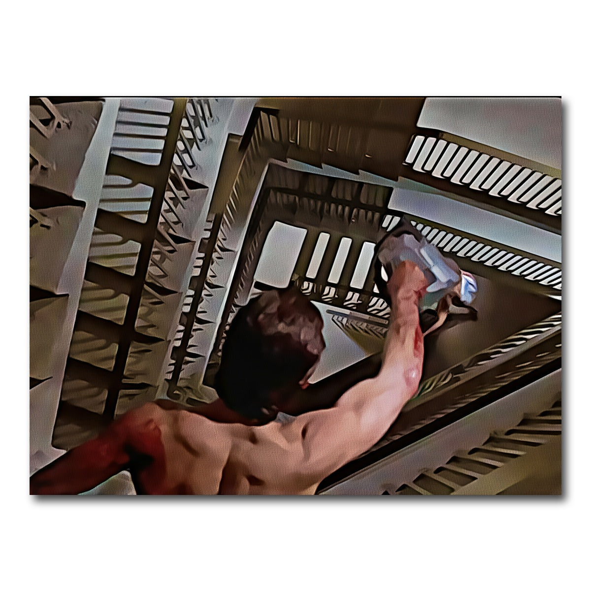 AUTO-MOCKUP WHITE | American Psycho Staircase Painted | 1 Piece | Gallery Wrap Canvas | group=4x3