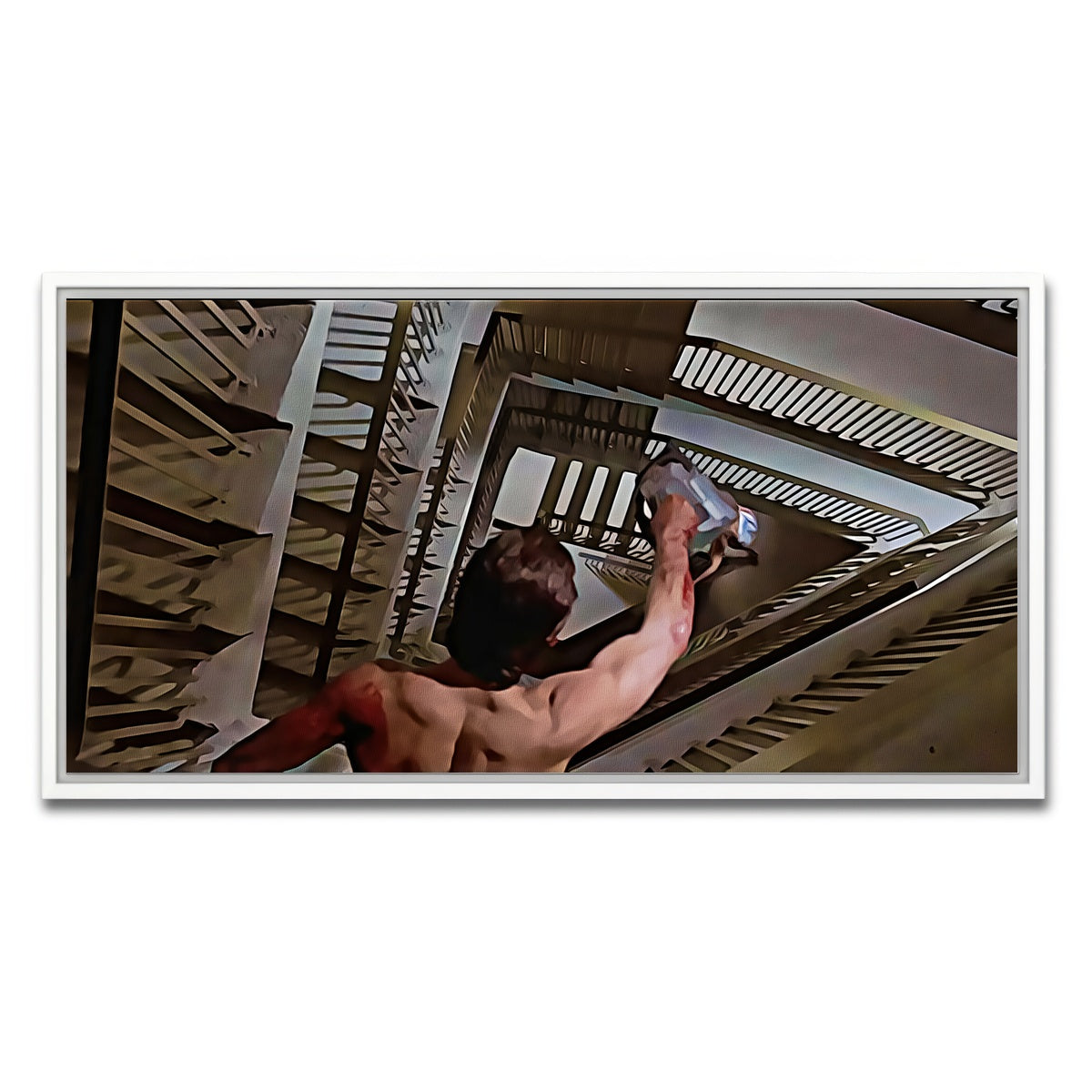AUTO-MOCKUP WHITE | American Psycho Staircase Painted | 1 Piece | White Framed Canvas | group=2x1