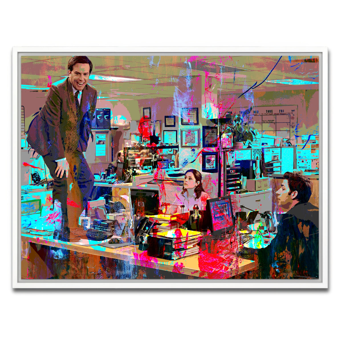 AUTO-MOCKUP WHITE | Andy - The Office | 1 Piece | White Framed Canvas | group=4x3