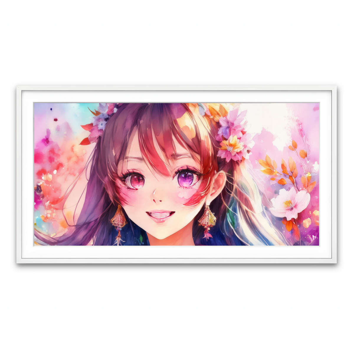 Framed Print 2x1 White