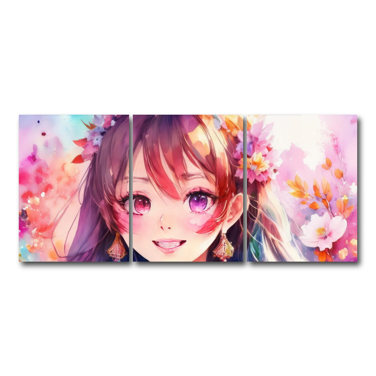 AUTO-MOCKUP WHITE | Anime Girl | 3 Piece | Gallery Wrap Canvas | group=18x24