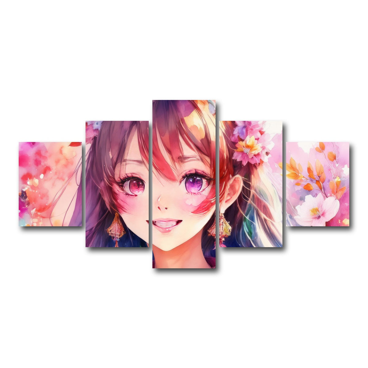 AUTO-MOCKUP WHITE | Anime Girl | 5 Piece | Gallery Wrap Canvas | group=5_short