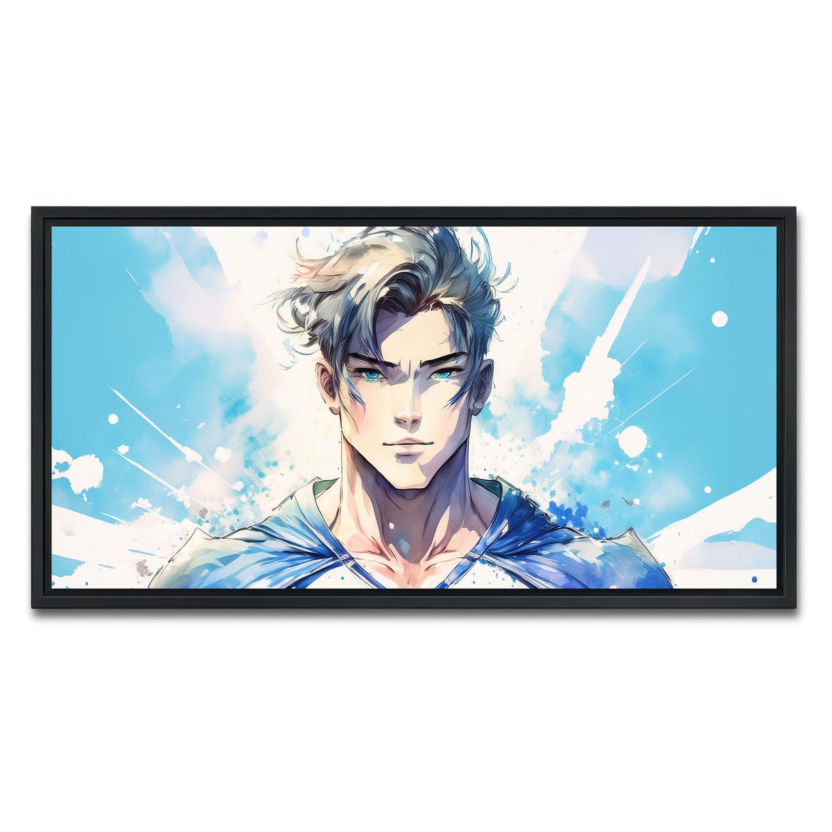 AUTO-MOCKUP WHITE | Anime Super Hero | 1 Piece | Black Framed Canvas | group=2x1