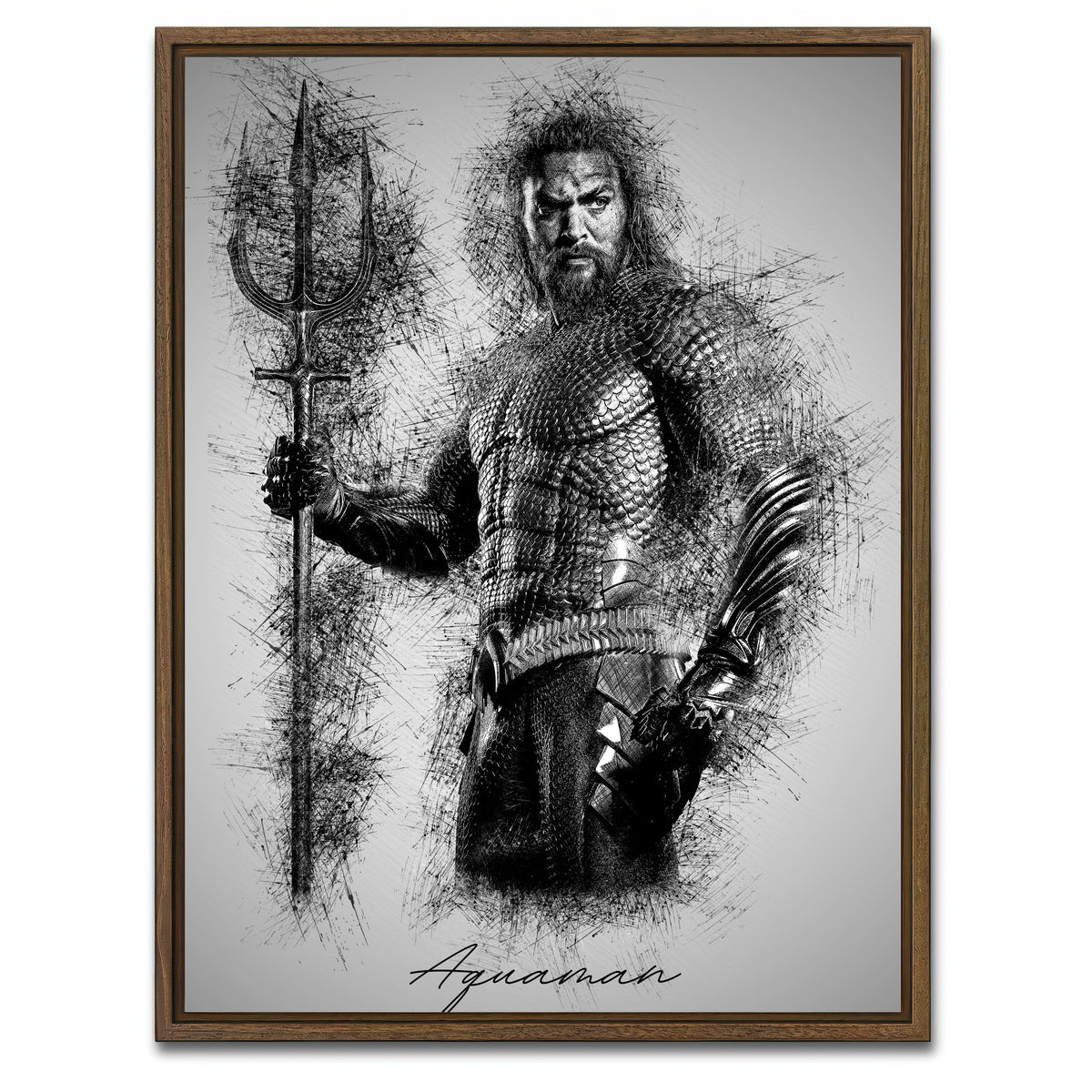 AUTO-MOCKUP WHITE | Aquaman | 1 Piece | Walnut Framed Canvas | group=3x4