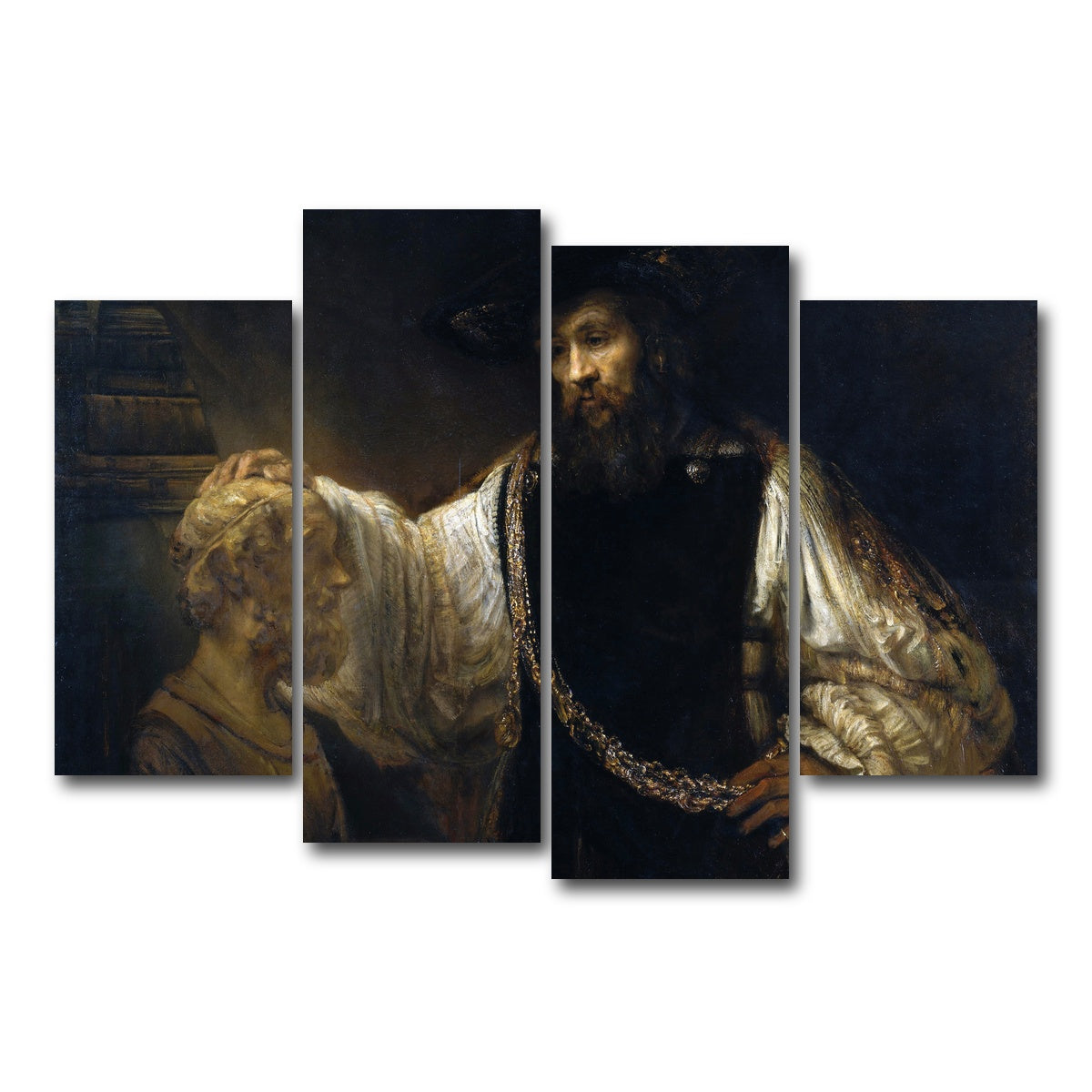 AUTO-MOCKUP WHITE | Aristotle with a Bust of Homer | 4 Piece | Gallery Wrap Canvas | group=4_short
