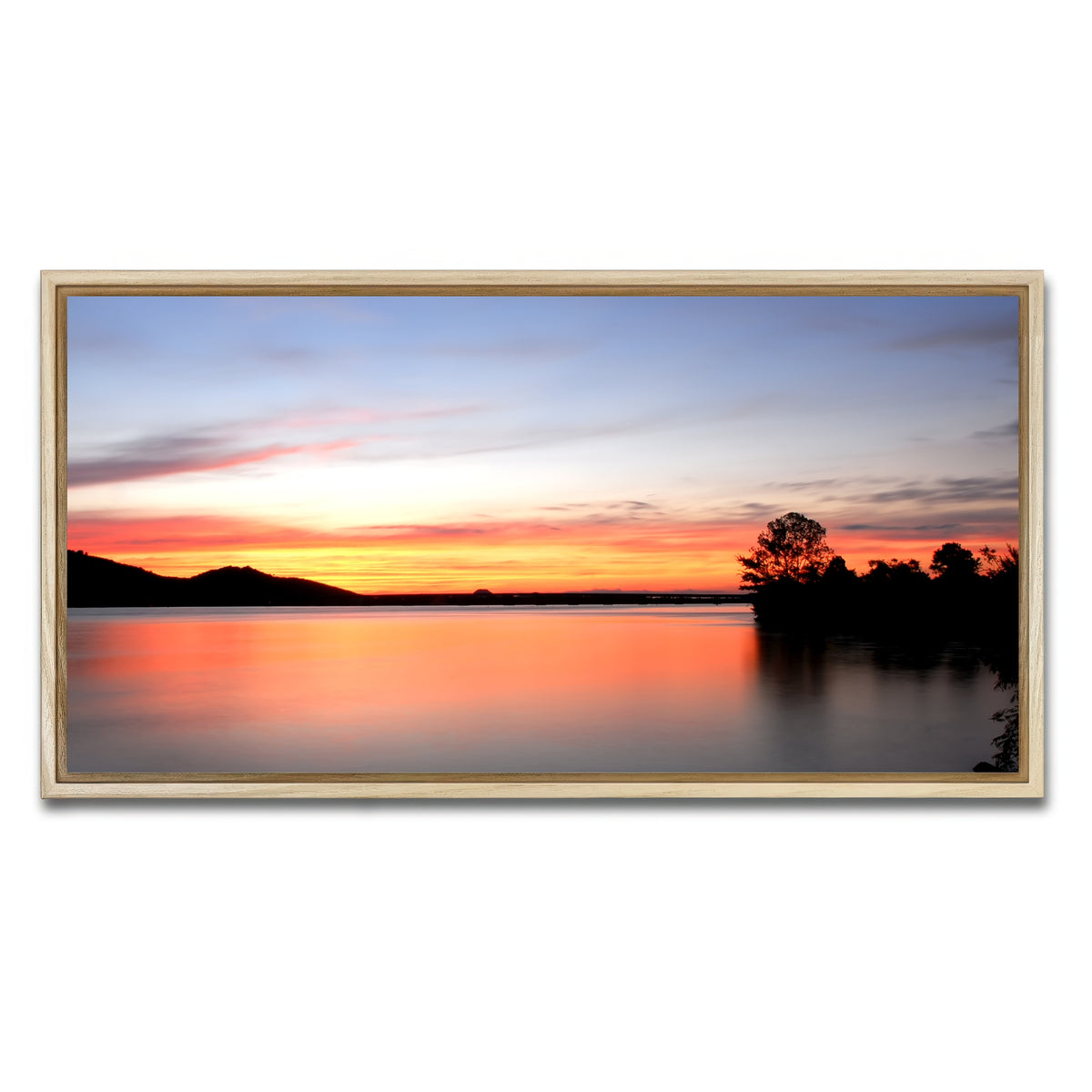 AUTO-MOCKUP WHITE | Arkansas River Sunset | 1 Piece | Natural Framed Canvas | group=2x1