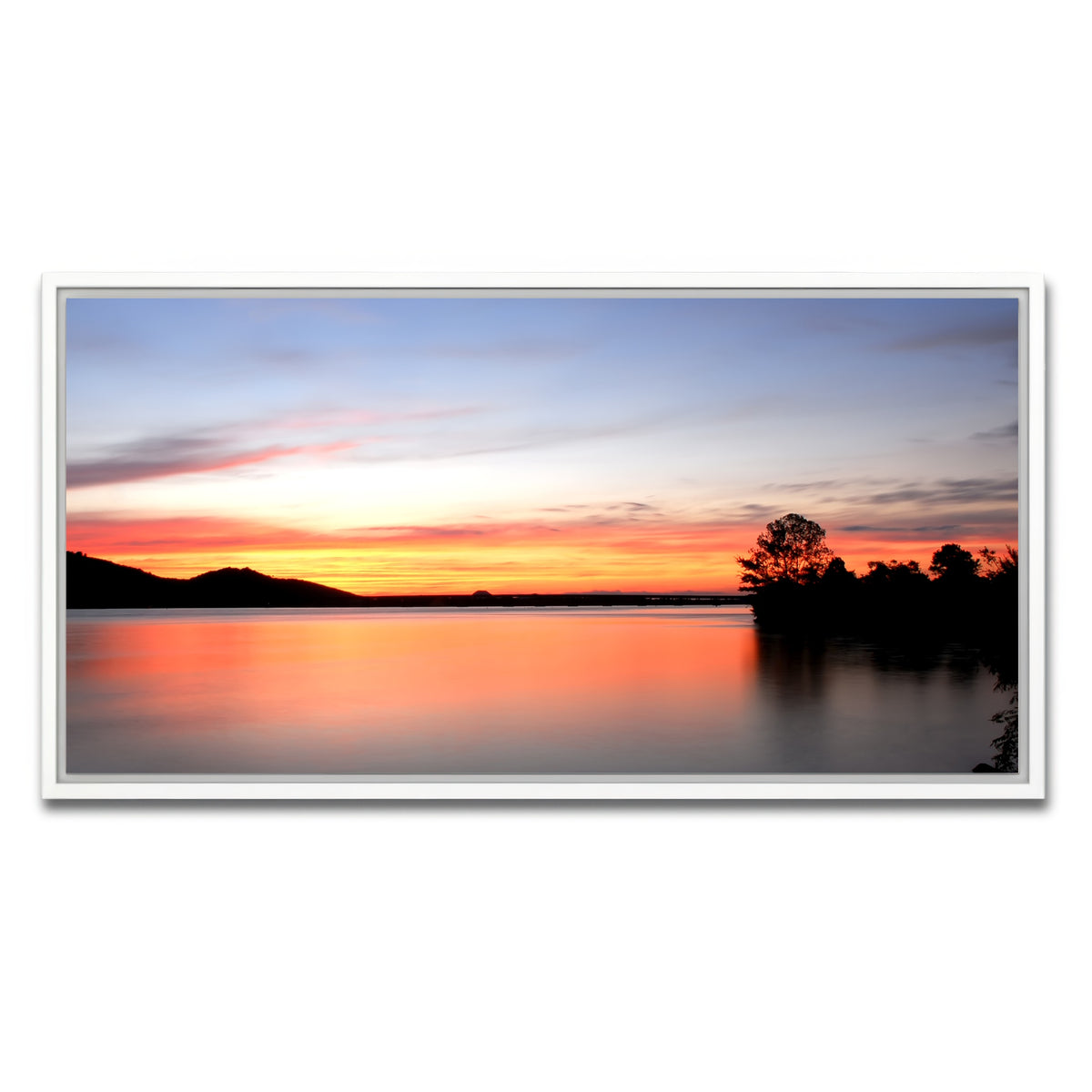 AUTO-MOCKUP WHITE | Arkansas River Sunset | 1 Piece | White Framed Canvas | group=2x1